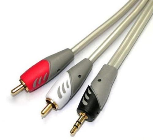 3.5mm Stereo Plug to 2xRCA Plug Cable 3m